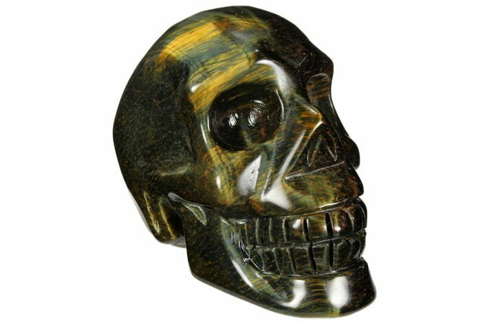 Polished Tiger's Eye Skull - Crystal Skull #111821